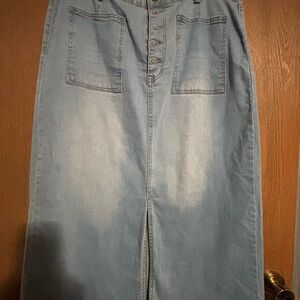 Denim Button-Front Skirt size 14